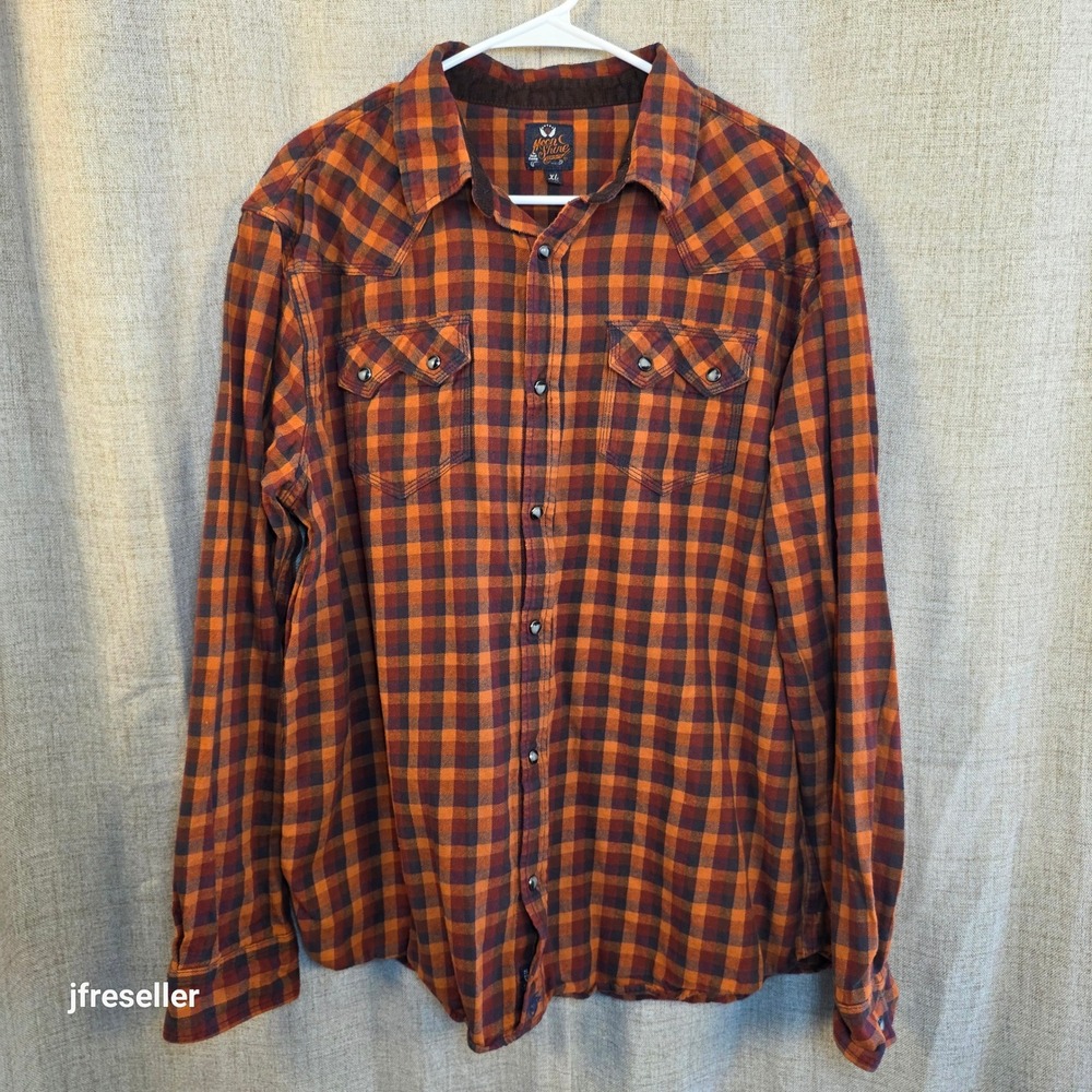 Moonshine Spirit Flannel Pearl Snap Shirt Mens XL Plaid Flannel Lot/2 Pearl Snap - Picture 8 of 11